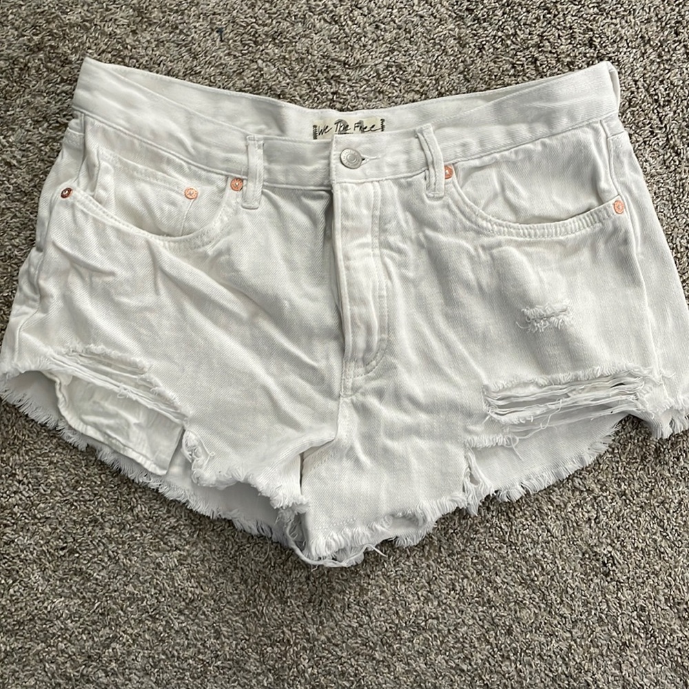 Free people white Jean shorts